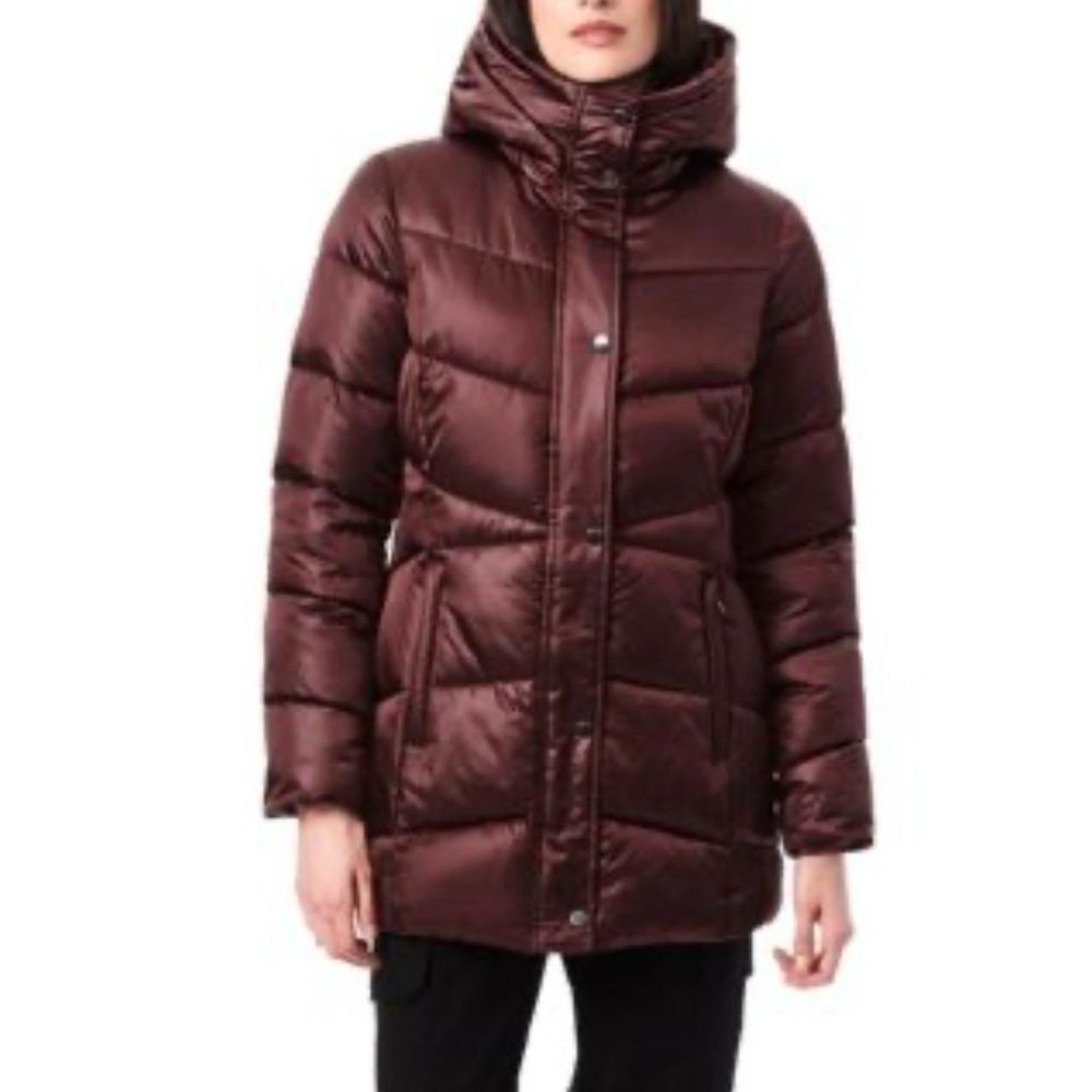 Bernardo Women's Puffer Jacket Ecolume Heavy Walker Water Resistant Red XL $220